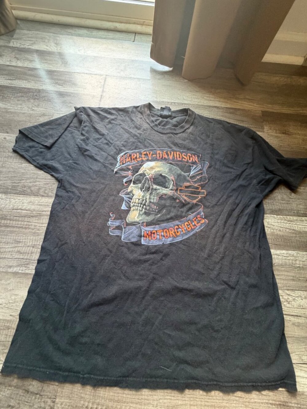 Harley-Davidson Black T-Shirt With Skull Graphic
